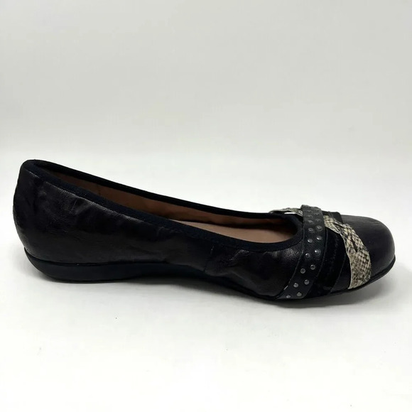 Abeo Toni Black Leather Slip On Comfort Ballet Flat Shoes Women’s Size 7N - Picture 6 of 11